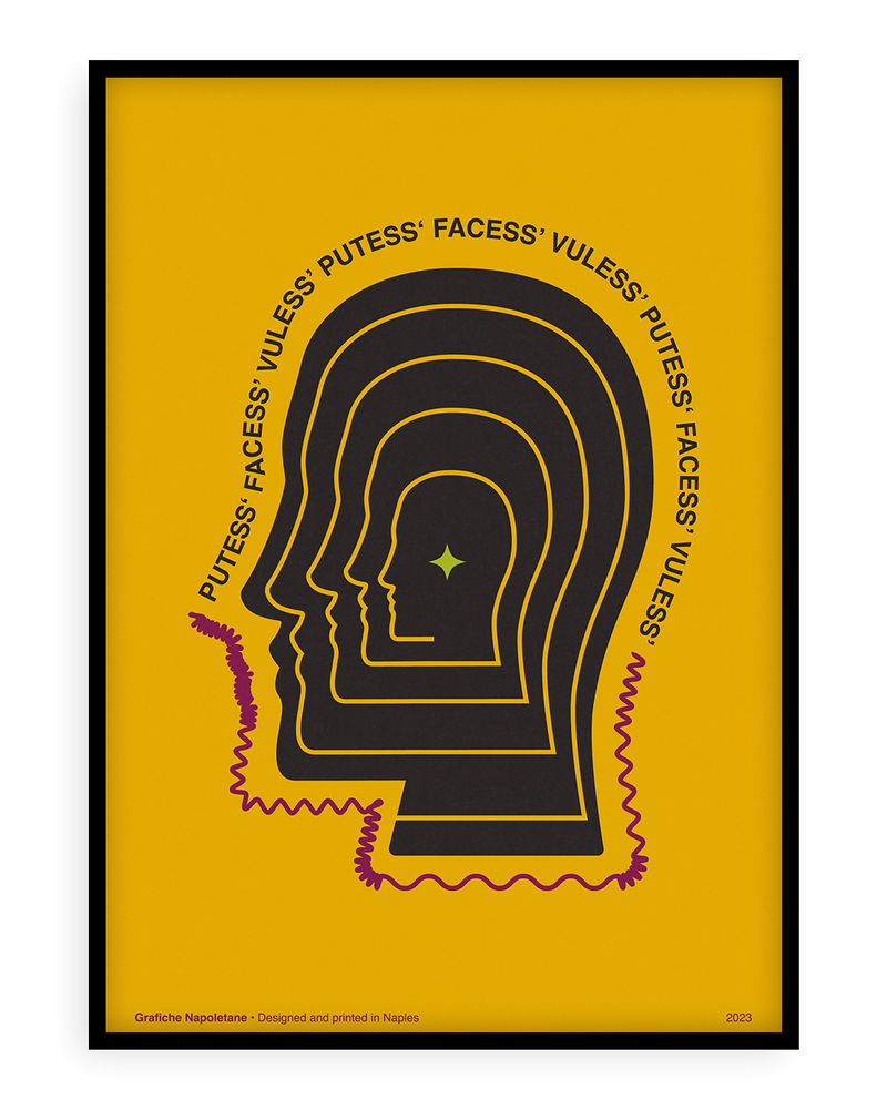 Stampa napoletana "Putess Facess Vuless Giallo" di Grafiche Napoletane