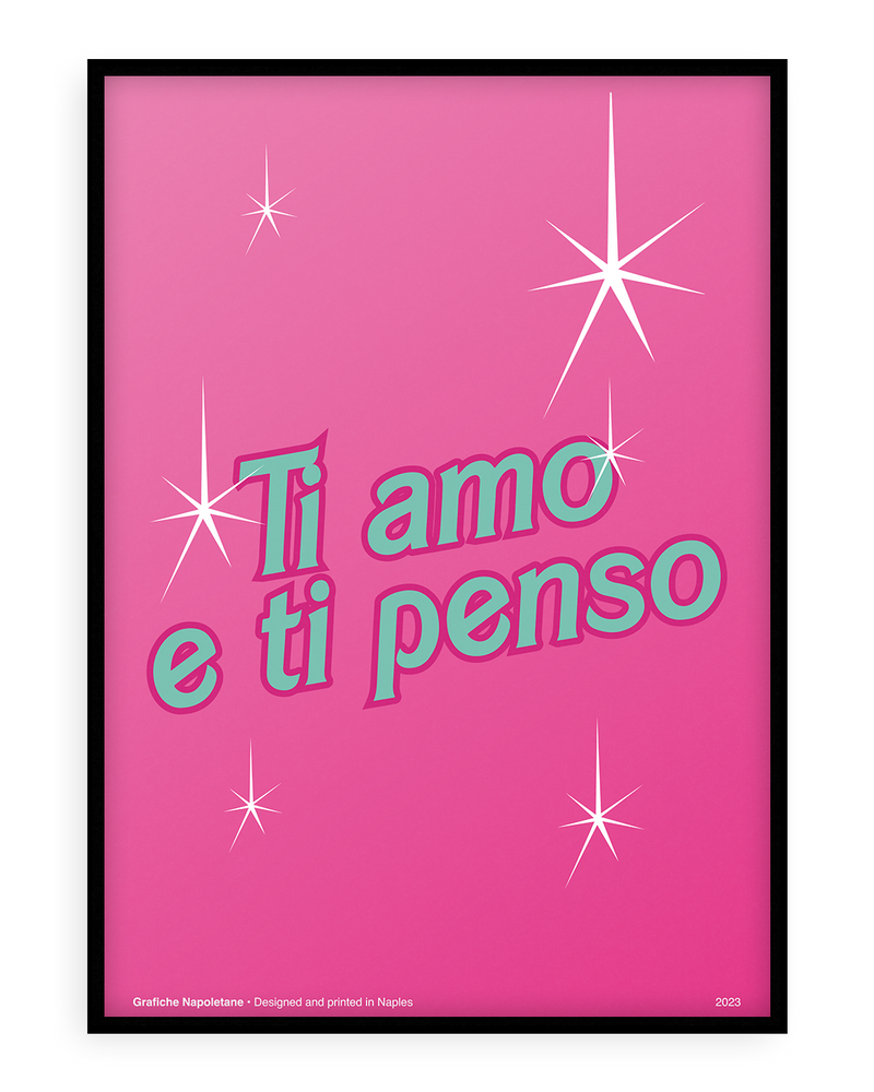 Stampa napoletana "Ti Amo e Ti Penso" di Grafiche Napoletane
