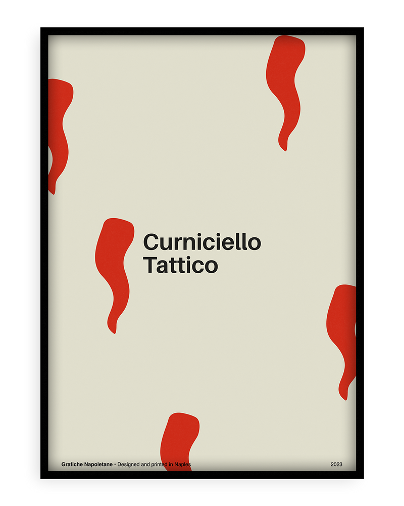 Stampa napoletana "Curniciello Tattico" di Grafiche Napoletane