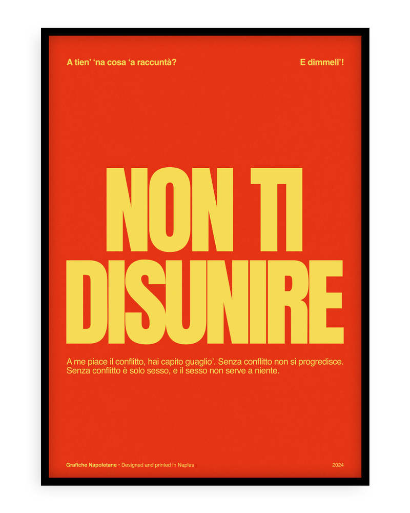 Stampa napoletana "Non Ti Disunire" di Grafiche Napoletane