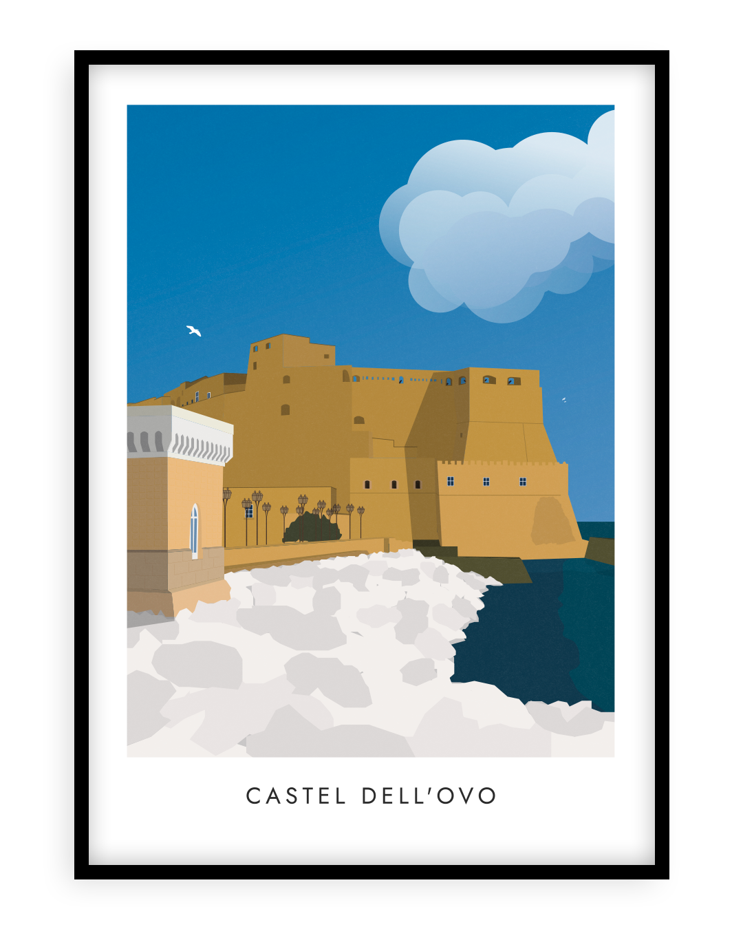 Poster "Castel dell'Ovo" di Simone Gattullo per Grafiche Napoletane