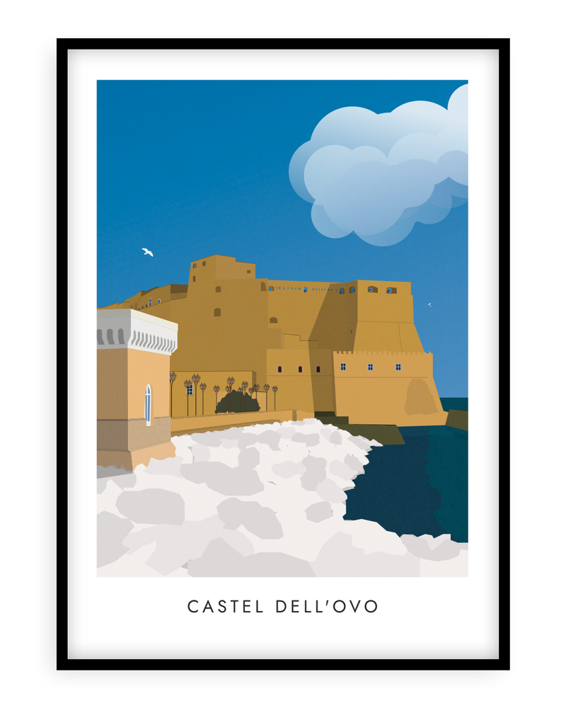 Poster "Castel dell'Ovo" di Simone Gattullo per Grafiche Napoletane