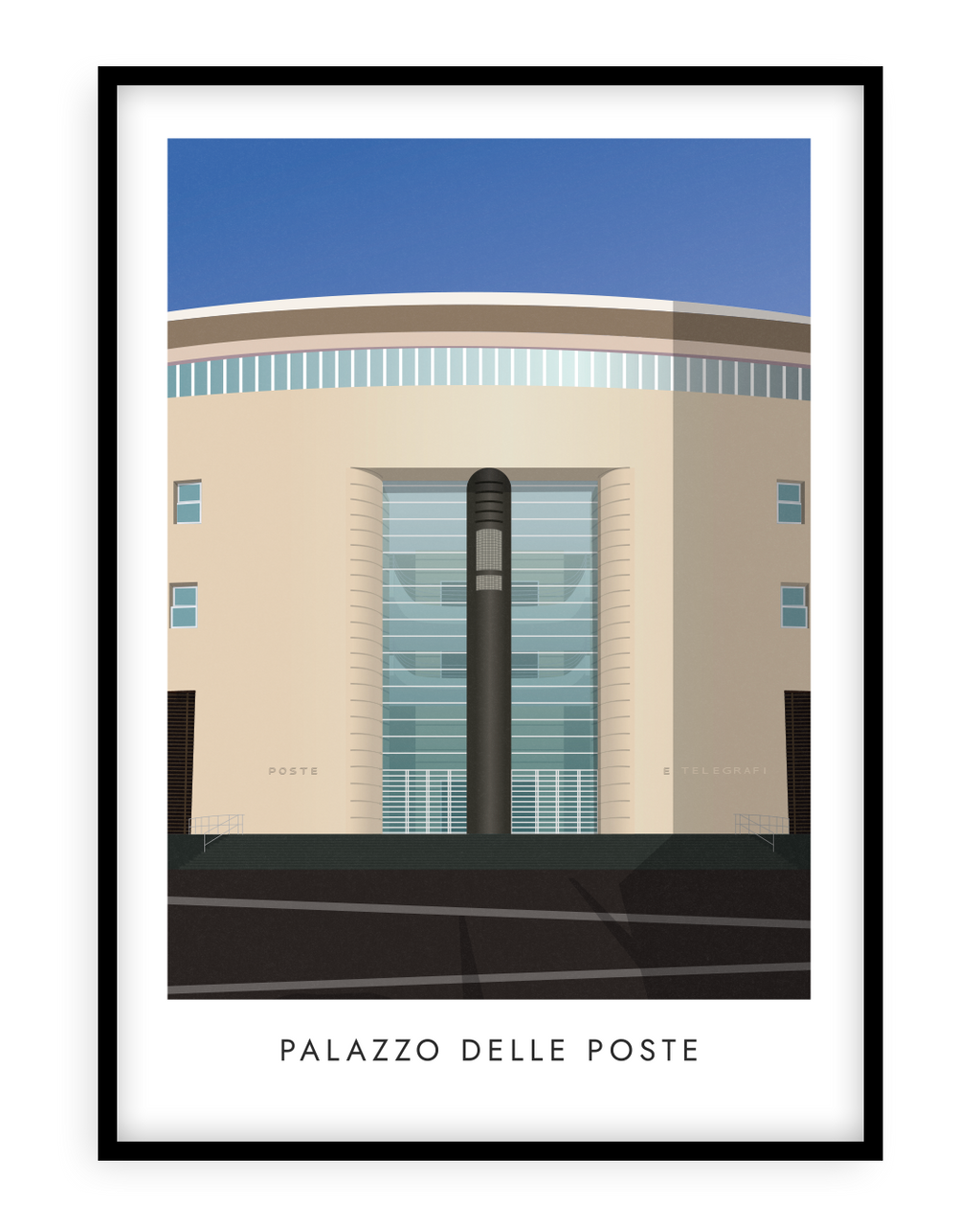 Poster "Palazzo delle Poste" di Simone Gattullo per Grafiche Napoletane