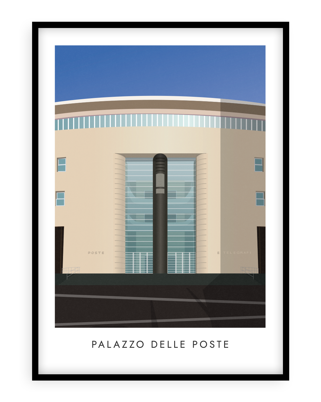 Poster "Palazzo delle Poste" di Simone Gattullo per Grafiche Napoletane