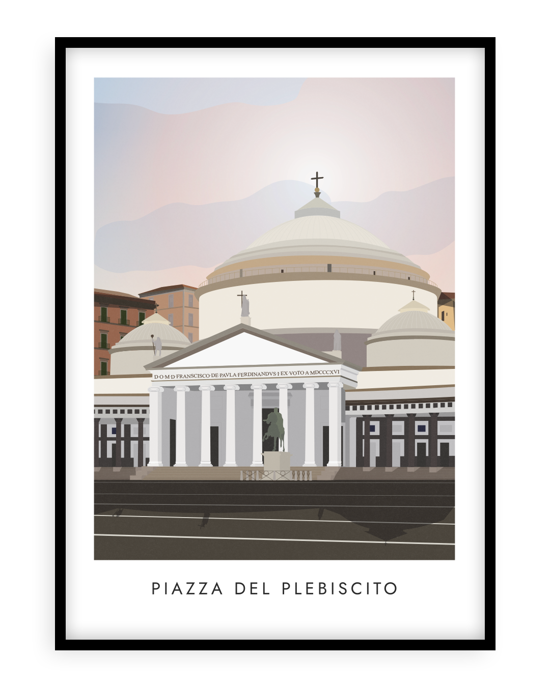 Poster "Piazza del Plebiscito" di Simone Gattullo per Grafiche Napoletane
