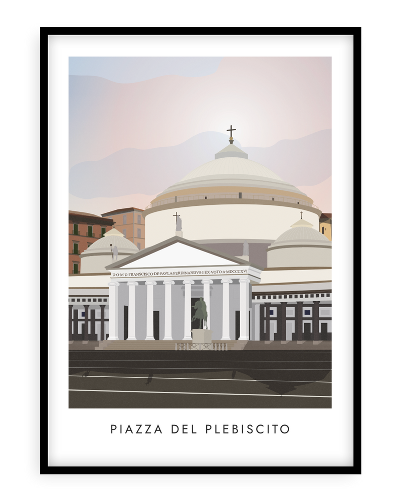 Poster "Piazza del Plebiscito" di Simone Gattullo per Grafiche Napoletane