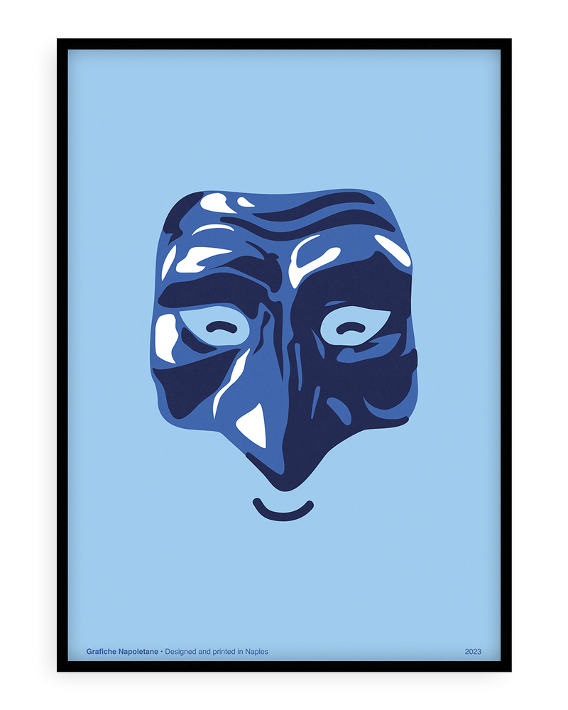 Stampa napoletana "Pulcinella Blu" di Grafiche Napoletane
